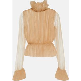 Khaite Tulle-trimmed top - beige - XL