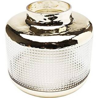 KARE Vase LA Noble, højde 18 cm, glas, guld/klar, håndlavet Noble, Messing/guld, Stue/spisestue, Glas, Design