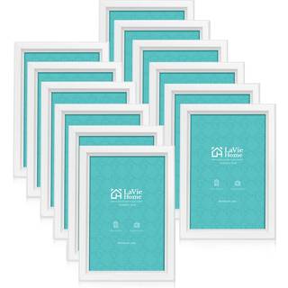 Lavie Home 4x6 Billedrammer (12 Pack White) Enkel designet fotoramme med High Definition Glass til v?gmontering og bordplade -display -s?t med 12