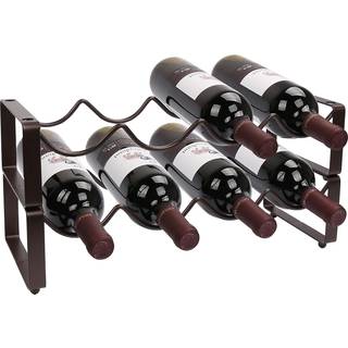 Obloved metal 2 lag bordplade vin rack vin kabinet counter vin rack holder og opbevaring vin rack stable-hold 8 flasker