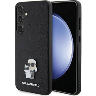Samsung Galaxy S24 Karl Lagerfeld Saffiano Metal Karl and Choupette Etui - Sort