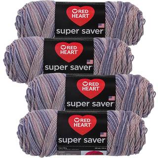 Red Heart Super Saver Yarn (4-Pack 5oz Skeins) (Mulberry)