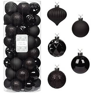 Hver dag er julepynt, der er knustfast juletræ ornament sæt julekugler dekoration 50 tælling (2.24 """"/57mm nyt sort)