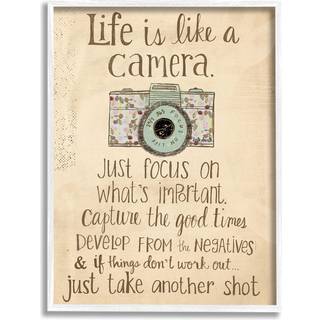 Stupell Industries Life er som et kamerainspirerende design af Katie Doucette Wall Art 24 X 30 Brown