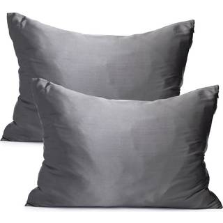 Kitsch satin pudebetr?k med lynl?s til h?r og hud dronning bl?dere end silke pude sager 2 pakke k?ling pude d?kker maskine vaskbare satin pude sa