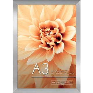 AmericanFlat A3 -billedramme i s?lv - konstrueret tr? med knust resistent glas - vandrette og lodrette formater til v?g - 11,7 x 16,5 i
