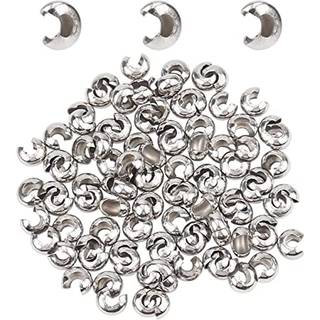 100 stk crimp perle knude d?kker halvt runde ?bne crimp perler knude d?kker krimperler d?kker perler ender tip til DIY smykker h?ndv?rk