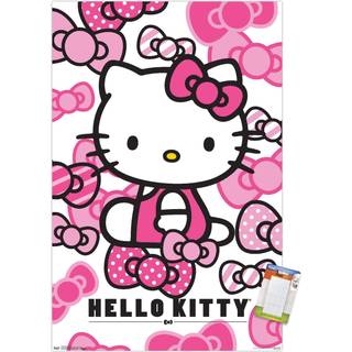 Trends International Hello Kitty - Bows Wall Poster 14.725 """" X 22.375 """" Premium Poster & Mount Bundle