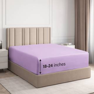 Ekstra dyb dronning monteret ark - Hotel Luxury Single Fitted Sheet kun - ark passer let til 18 tommer til 24 tommer madras - Soft Wrinkle Gratis