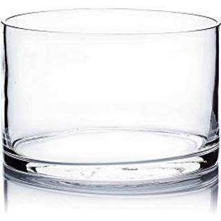 WGV -cylindervasebredde 6 """" H?jde 4 """" Clear Glass Container Terrarium Candle Holder til bryllupscenterpiece Party Event Home Office Decor 1 Pie