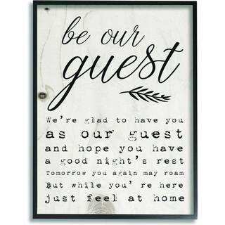 Stupell Industries Be Our Guest Poem Cursive Black Framed Wall Art 16 X 20 Design af kunstner Daphne Polselli
