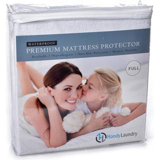 Handy vaskeri vandtæt madrasbeskytter - åndbar maskinvaskbar madrasafdækning - perfekt til børn voksne og kæledyr - udvider madraslivet. (Fuld st