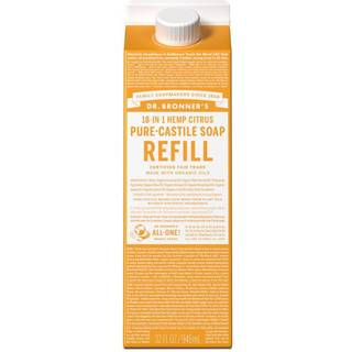 Dr. Bronner's-Pure-Castile Liquid Soap Refill 82% mindre plastik pr. Kvart fremstillet med organiske olier 18-i-1 anvendelser til ansigt kropsh?n