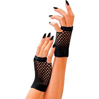 Fingerlose Kurze Netzhandschuhe Schwarz