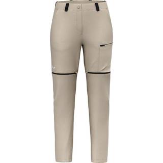Salewa Women's Puez Hemp DST 2/1 Pant Zip off-bukser Damer størrelse 40 farve grå/beige