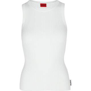 Slim fit top uden ærmer med uregelmæssig ribstruktur