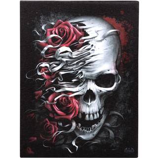 Rosen Skull Leinwand Bild 19x25 cm