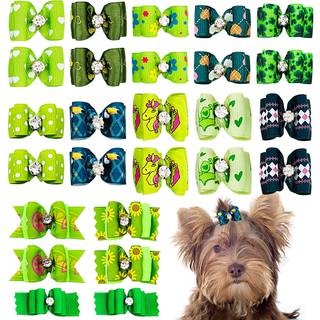 K?ledyrshow 20stk Lille hundeh?rbuer med gummib?nd hvalpe Doggies Cats Topknot Bowknot Matchende h?rplejetilbeh?r til drengepige Pomeranian Yorki