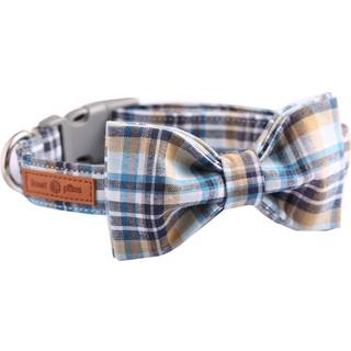 Lionet Paws Dog og Cat Collar med Bowtie Grid Collar Plastic Buckle Light Justerbare kraver til små medium store hunde