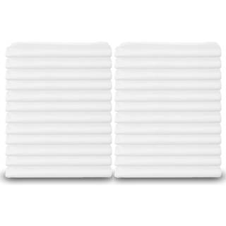 Hvid klassisk hvid bomuldspude sager Standardst?rrelse s?t med 24 tung v?gtkvalitet pudebetr?k med T-180 tr?dt?lling Elegant dobbelt syet skr?dde