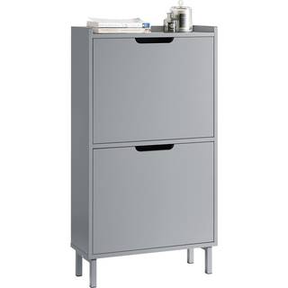 SoBuy Skoskab med 2 klapper, grå - 50x90x19 cm
