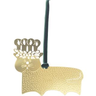 Pluto Design Stig L gingerbread cat dekorationsophæng Guld-messing