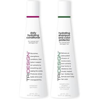 Tri Design Hydrating Shampoo & Conditioner Set - Sulfat Gratis shampoo & balsam til t?rt og beskadiget h?r - Beskyt reparation og fugtigheds kr?l