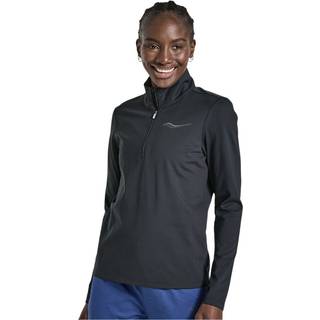 Saucony Solstice 1/4 Zip Trøje Dame, Str. S - Sort, Varm & Komfortabel i Genbrugspolyester