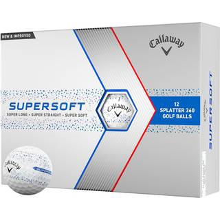 Callaway Supersoft Splatter Golfbolde - Hvid/Blå