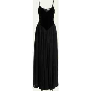 ChloÃ© Velvet and silk maxi dress - black - XL