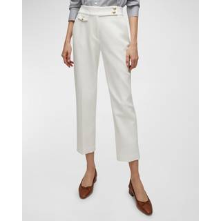 Veronica Beard Renzo mid-rise cropped slim pants - white - L
