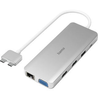 Hama "Connect2Mac" USB-C Hub - 12i1 - Sølv
