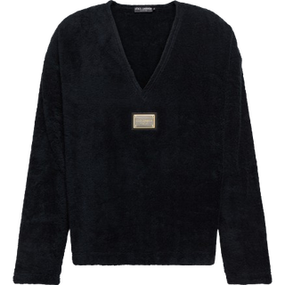 Dolce&Gabbana Embellished cotton terry sweater - black - EU 48