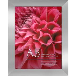 AmericanFlat A5 -billedramme i s?lv - konstrueret tr? med knust resistent glas - vandrette og lodrette formater til v?g og bordplade - 5,8x8.3 i