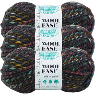 Lion Brand garn Uld-Ease tykt og hurtigt garn Bl?dt og omfangsrigt garn til strikning H?kling og h?ndv?rk 3-pak grundfjeld