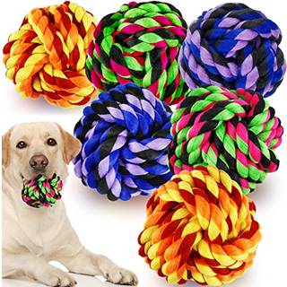 Losfong store hund tyggeleget?j til aggressive chewers 6 pack n?sten uforglemmelige hundebolde til store hunde tunge tandbomuldthund reb leget?j