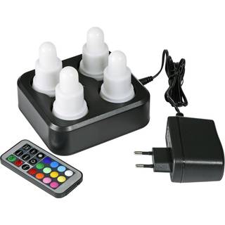 DUNI JOY LED Lys Flex, Farve + varm hvid 4 stk inkl. oplader (206436)