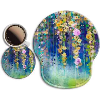 Ergonomisk musepude med h?ndledsst?tte hvile [20% st?rre] Mousepad gel h?ndleds hvile med coaster-skridsikring og smertelindring til computerdesk