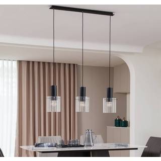 Glas hængelampe Eirian Lucande, dæmpbar, Klar/gennemsigtig, Stue/spisestue, Metal, Moderne