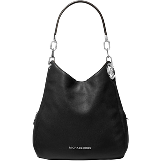 MK Lillie Large Pebbled Leather Shoulder Bag - Black - Michael Kors - ONE SIZE