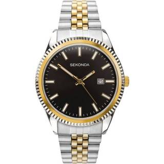 Sekonda 1836 King Black Dial Two Tone Bracelet Watch - W31221