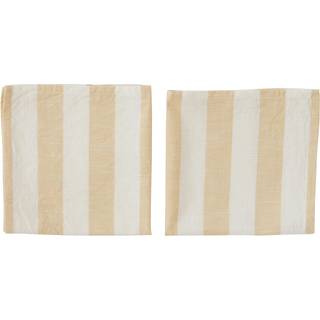 OYOY Striped serviet 45x45 cm 2-pak Vanilla