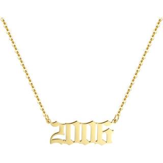 AIMBER F?dsels?r halsk?de 18k guldbelagt f?dsels?rsnummer vedh?ng halsk?de rustfrit st?l f?dselsdags?r halsk?de til kvinder 1970-2024 (2006)