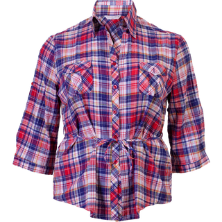 Dame Skjorte Plus Size - Blue - 42