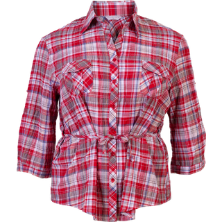 Dame Skjorte Plus Size - Red - 42