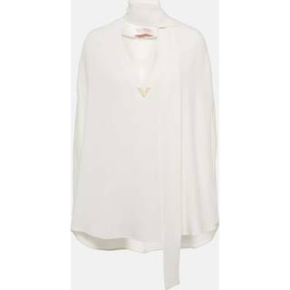 Valentino Caped tie-neck silk blouse - white - L
