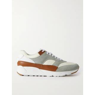 SAINT LAURENT - Bump Colour-Block Suede, Shell and Leather Low-Top Sneakers - Men - Gray - EU 42