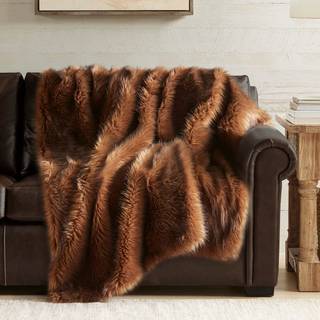 Hyde Lane faux pels kast tæppe som en gave luksus fluffy bjørne brune tæpper til hjemmebane og seng queen size fuzzy plys dyrefrakke farve kast t