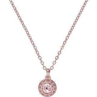 Ted Baker Soltell Rose-Gold Solitaire Sparkle Halo Necklace - 49cm - Rose Gold