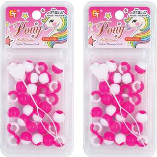 60 pcs perler smykker, der fremstiller kit DIY h?r fletning armb?nd ornamenter h?ndv?rk ekstra stor runde to tone pony +2 perler inkluderet (hvid
